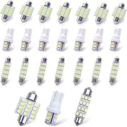 QUICTO 24 bombillas LED para automóvil, accesorios de automóvil utilizados para luces interiores de automóvil, luces de cúpula de mapa interior,