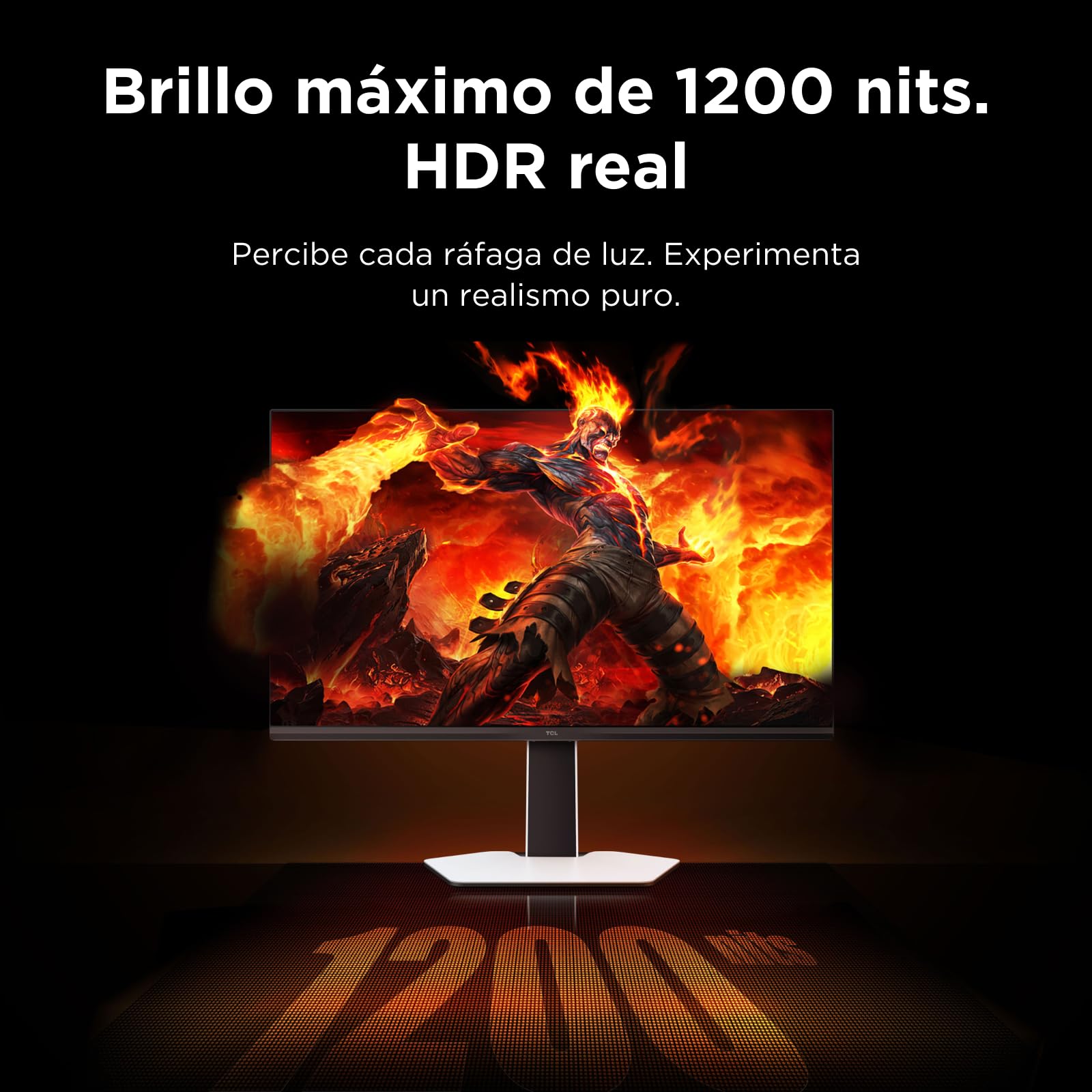 TCL 27C2A Monitor Gaming 27 Pulgadas QD-Mini LED 4K UHD 160Hz, 320Hz FHD, 1200 nits, 1ms, AMD FreeSync Premium