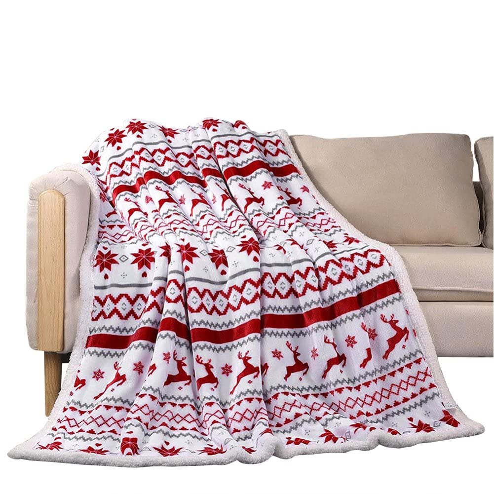 Couverture de Noël flanelle plaid canapé chaud imprimé duveteux