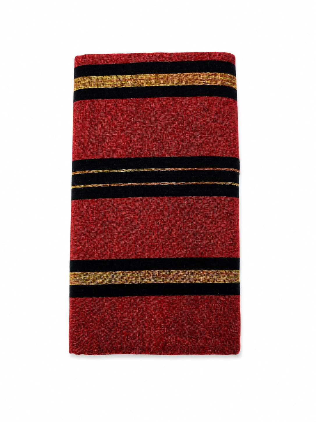 Cotton Sambalpuri Lungi Red with Black and Gold Stripes 2.5meter-picture-43
