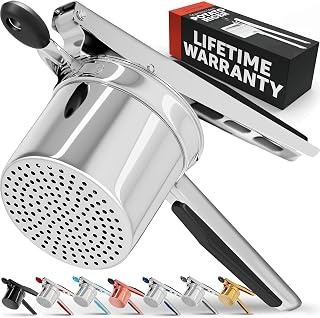 PriorityChef 15oz Potato Ricer - Heavy Duty Stainless Steel Masher for Fluffy Mashed Potatoes, Veggies & Baby Food | Dishwasher Safe