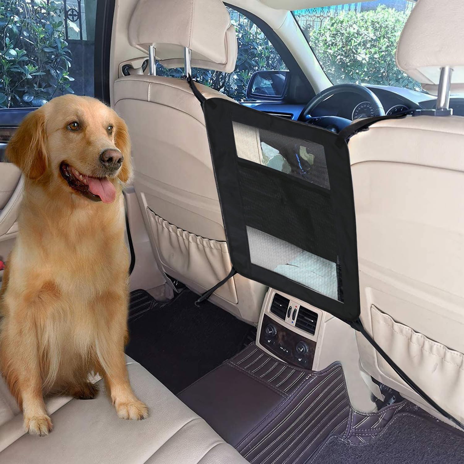 Rete Auto per Cani, Rete Divisoria Auto per Cani, Rete Portaoggetti Auto, Rete per Cani per Sedili Posteriori per Isolare Gli Animali Domestici, Sacca in Rete per Riporre Oggetti