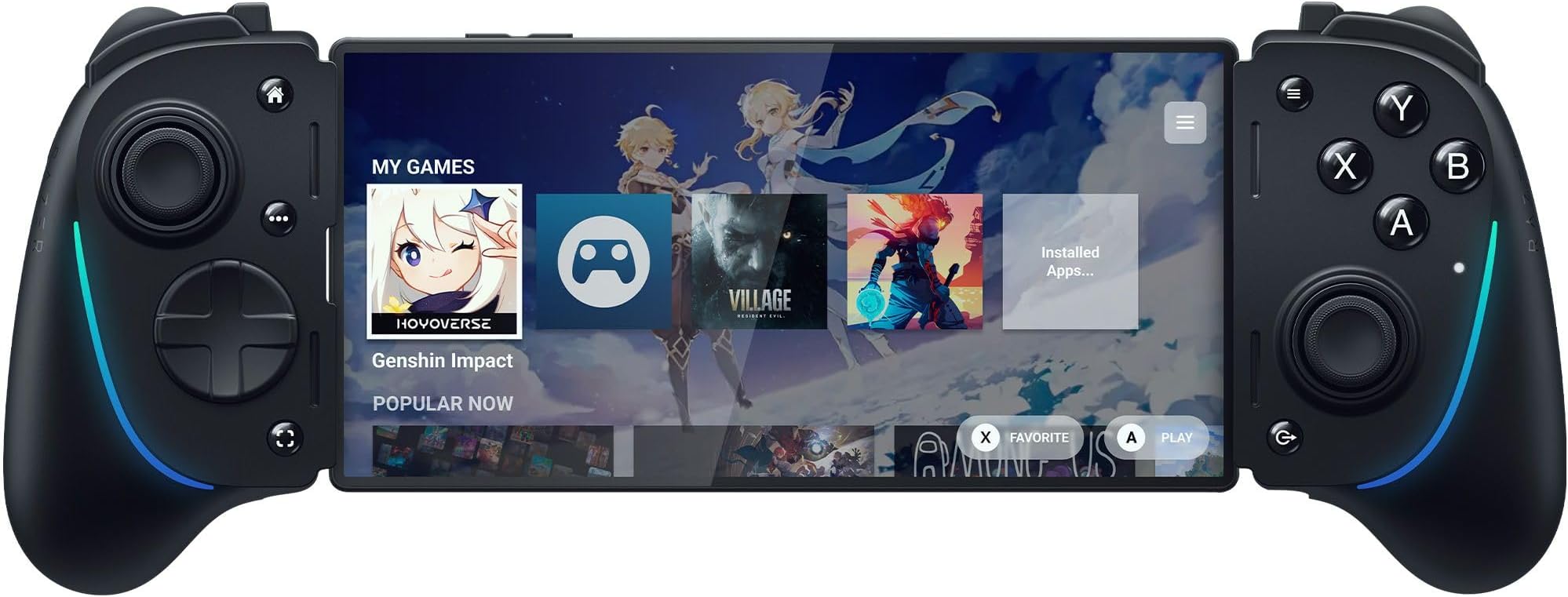 Razer Kishi Ultra USB-C - Gaming controller for Android, iPhone 15 & 16 Series, iPad Mini A17 Pro & 6 (Sensa HD haptics, RGB, passthrough charging, mecha-tactile buttons and D-pad) Black