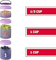 Vista 49 de Whiskware Disney Princess and the Frog, Stackable Snack Containers for Kids, 3 Stackable Snack Cups for School or Travel, Formula and Cupholder Tiana
