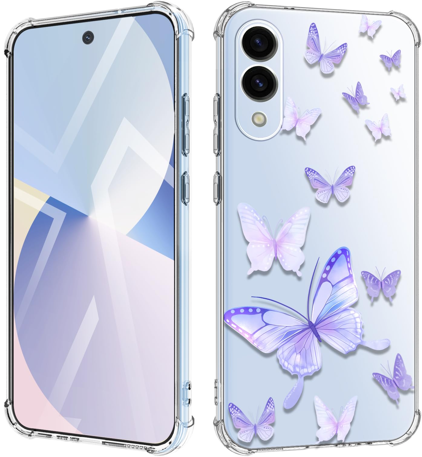 EMUYGIU for Samsung Galaxy S25 Edge Case Flowers [Buffertech 6.65ft Military-Grade Drop Protection] [Anti Peel Off Tech] Clear TPU Bumper 5G Phone