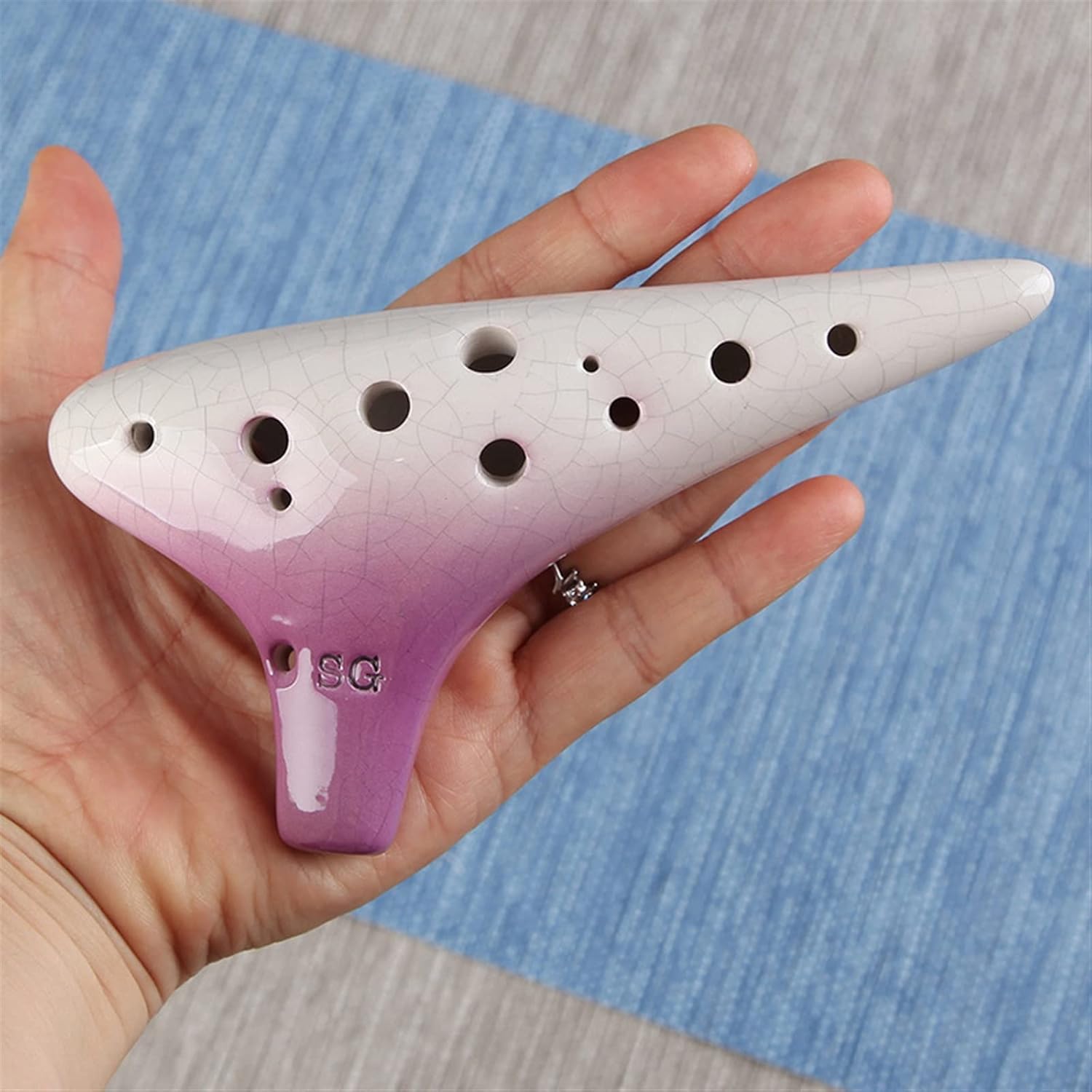 高音 G調 🌶 磁器 オカリナ 楽器 グラデーションカラー クラック 学生
