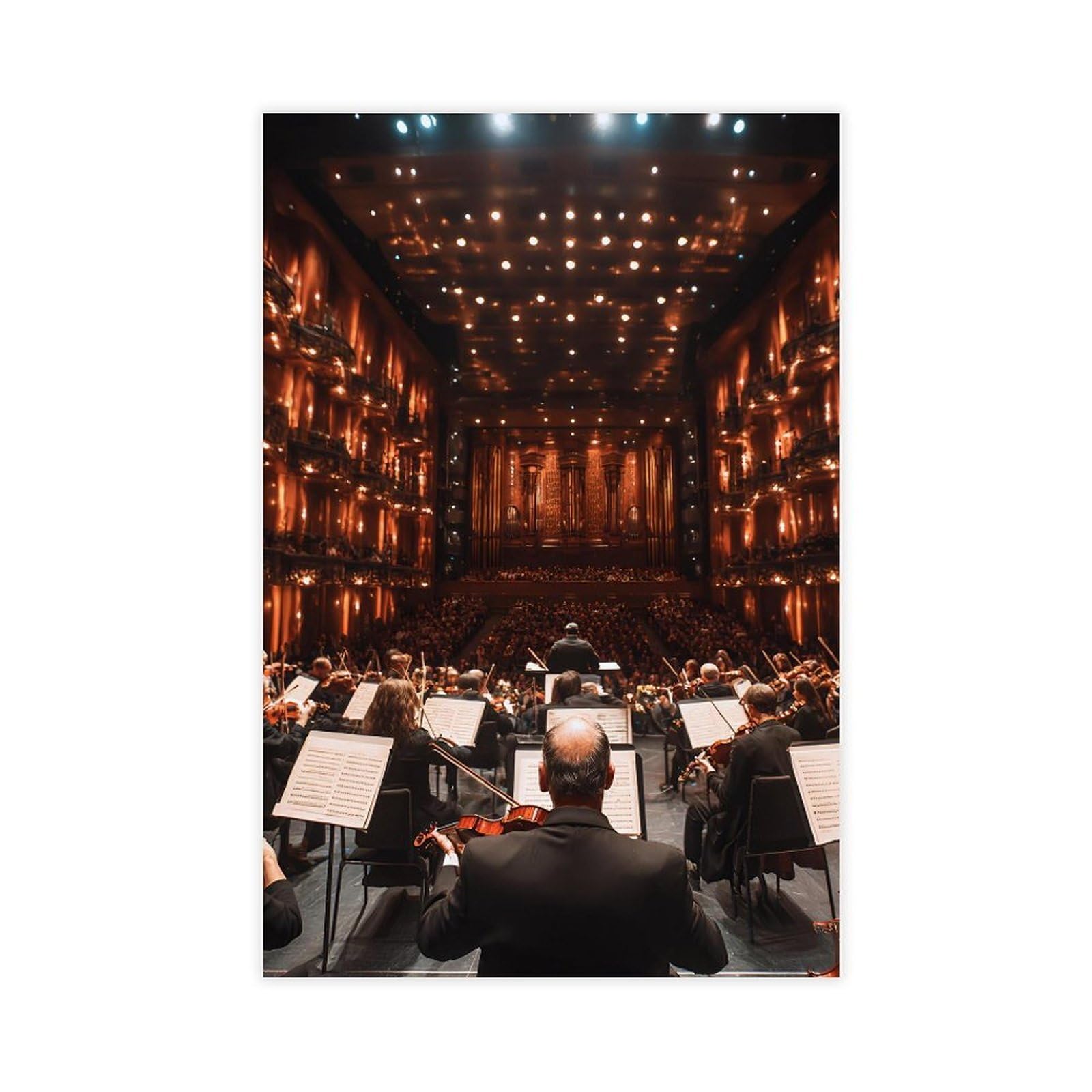 Qnvjqkdsi Unframe Concert Hall Orchestra Canvas Poster Bedroom Decor Landscape Office Room Decor Gift 24" L X 36" W