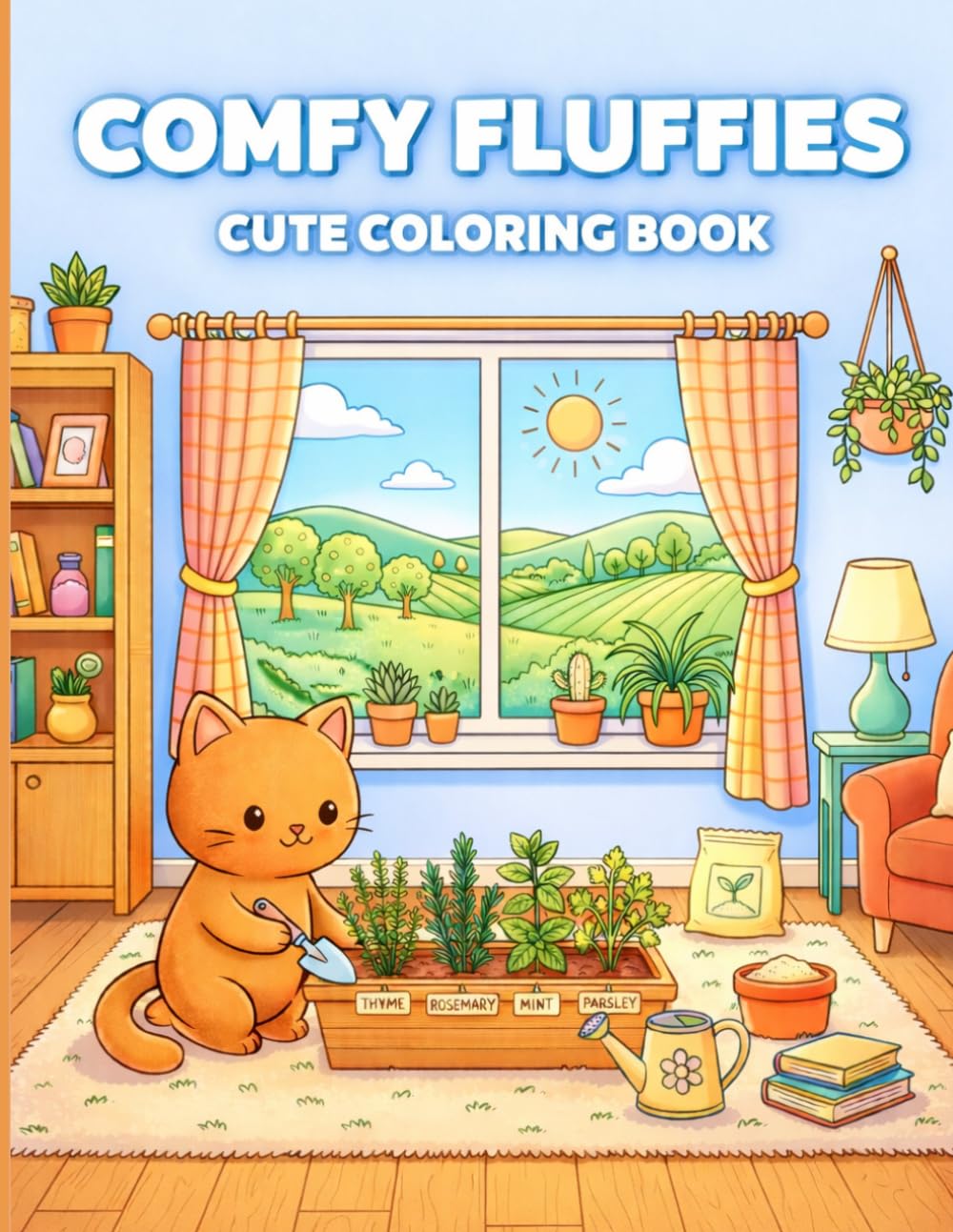 COMFY FLUFFIES: Cute Bunny Life Cozy Coloring Book for relaxation