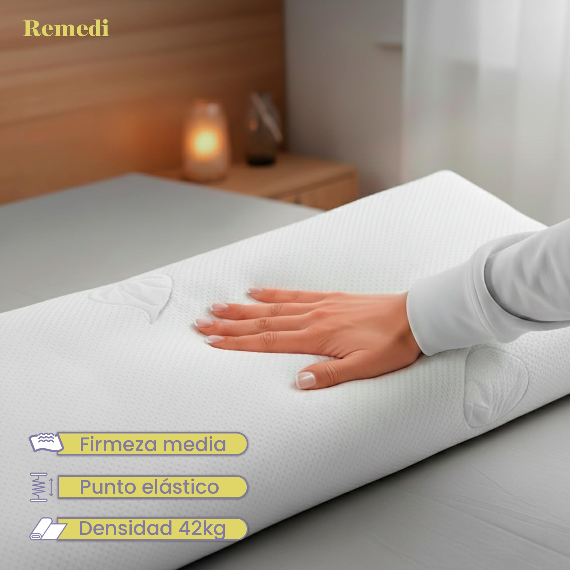 Cuscino rettangolare (60 cm) Isalina Bianco - Tessuto decorativo