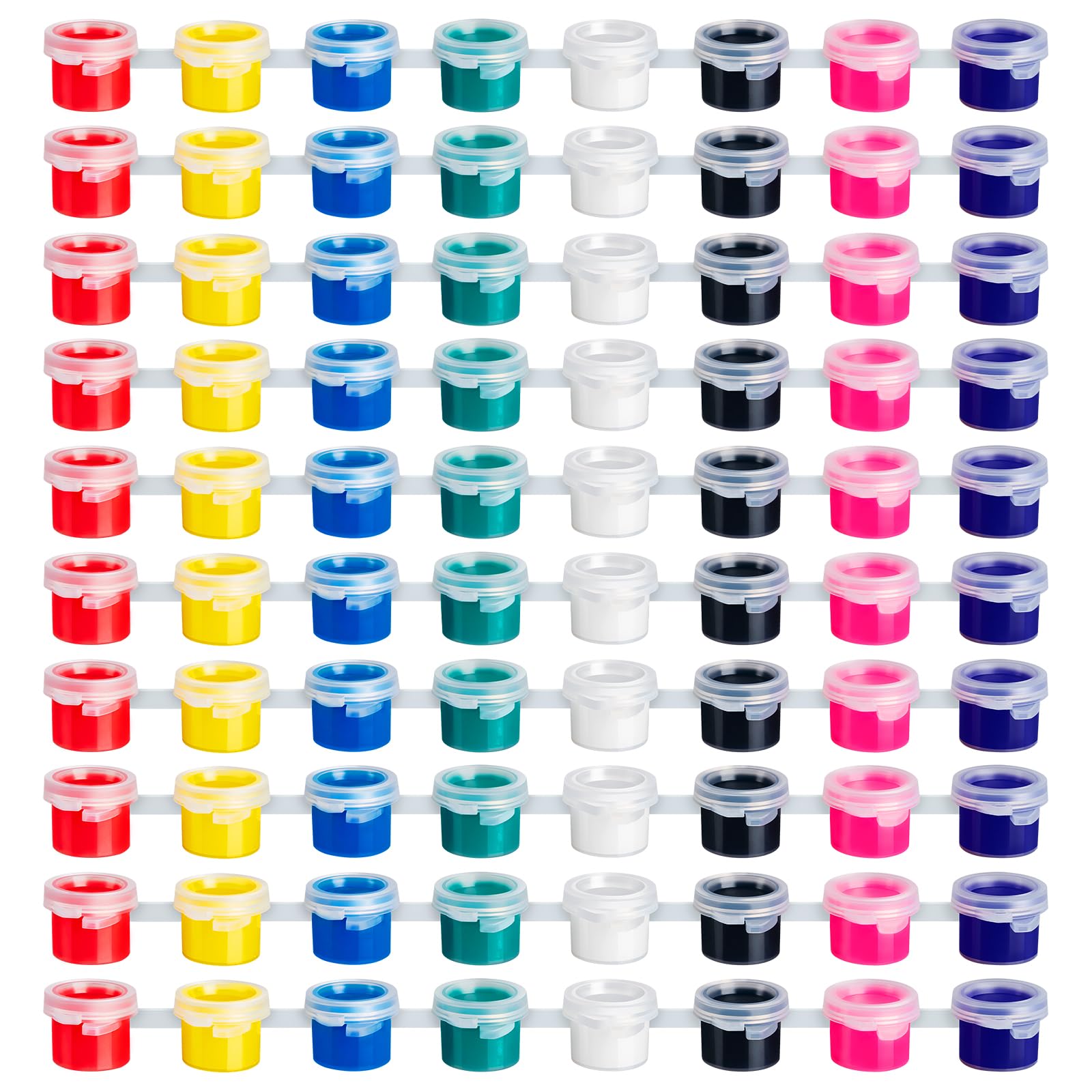 Mini Acrylic Paint Set,80pcs Acrylic Paint Strips for Kids Adults Art & Craft Painting,8 Colors Container Storage Paint Pots for Birthday Party Favors Home Classroom Holiday Painting Supplies