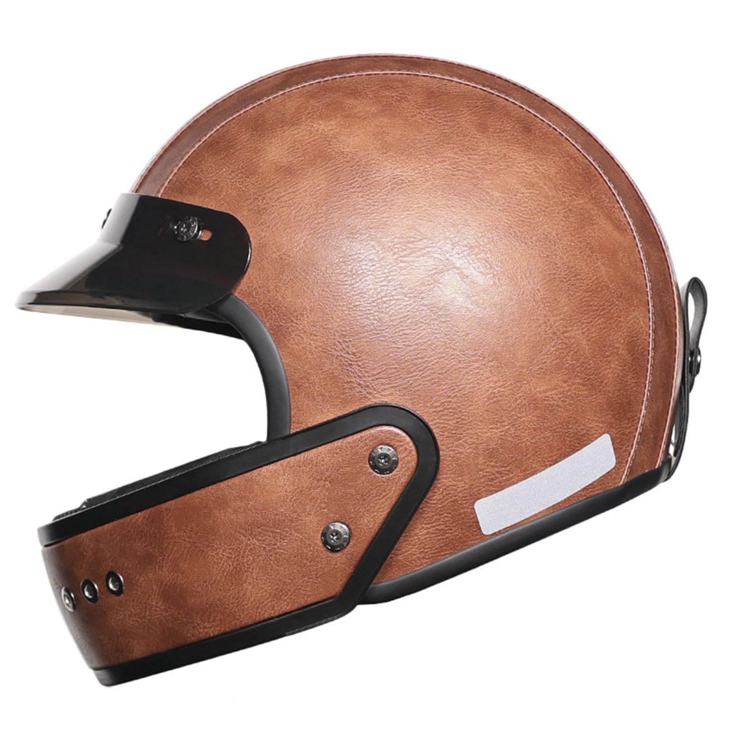 Casque bol rétro moto avec visière anti-collision pour un confort routier optimal