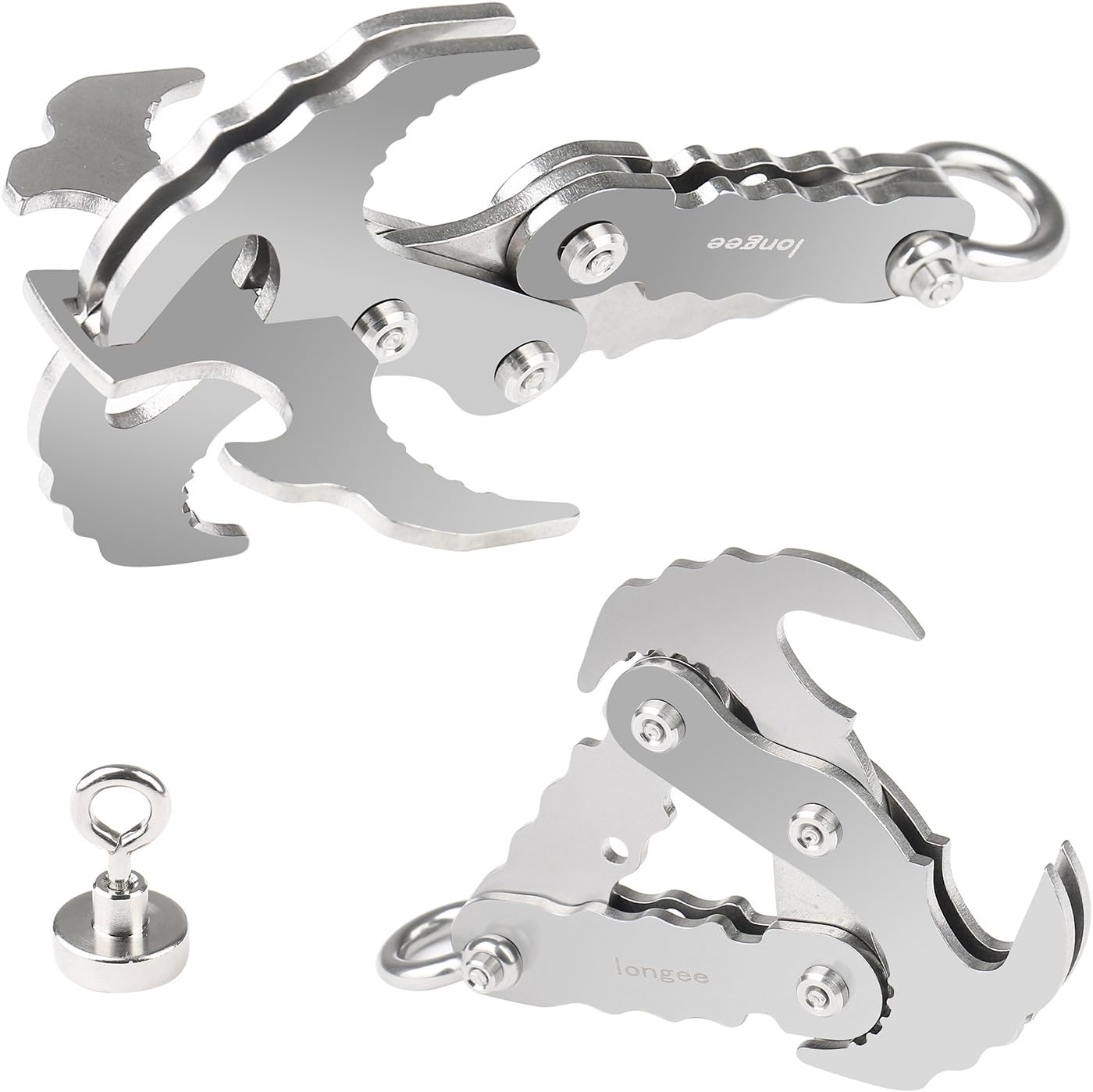 Grappling Hook - Multifunctional Gravity Hook Rock Climbing Equipment Survival Folding Climbing Claw, Stainless Steel Gravity Carabiner for Outdoor Life