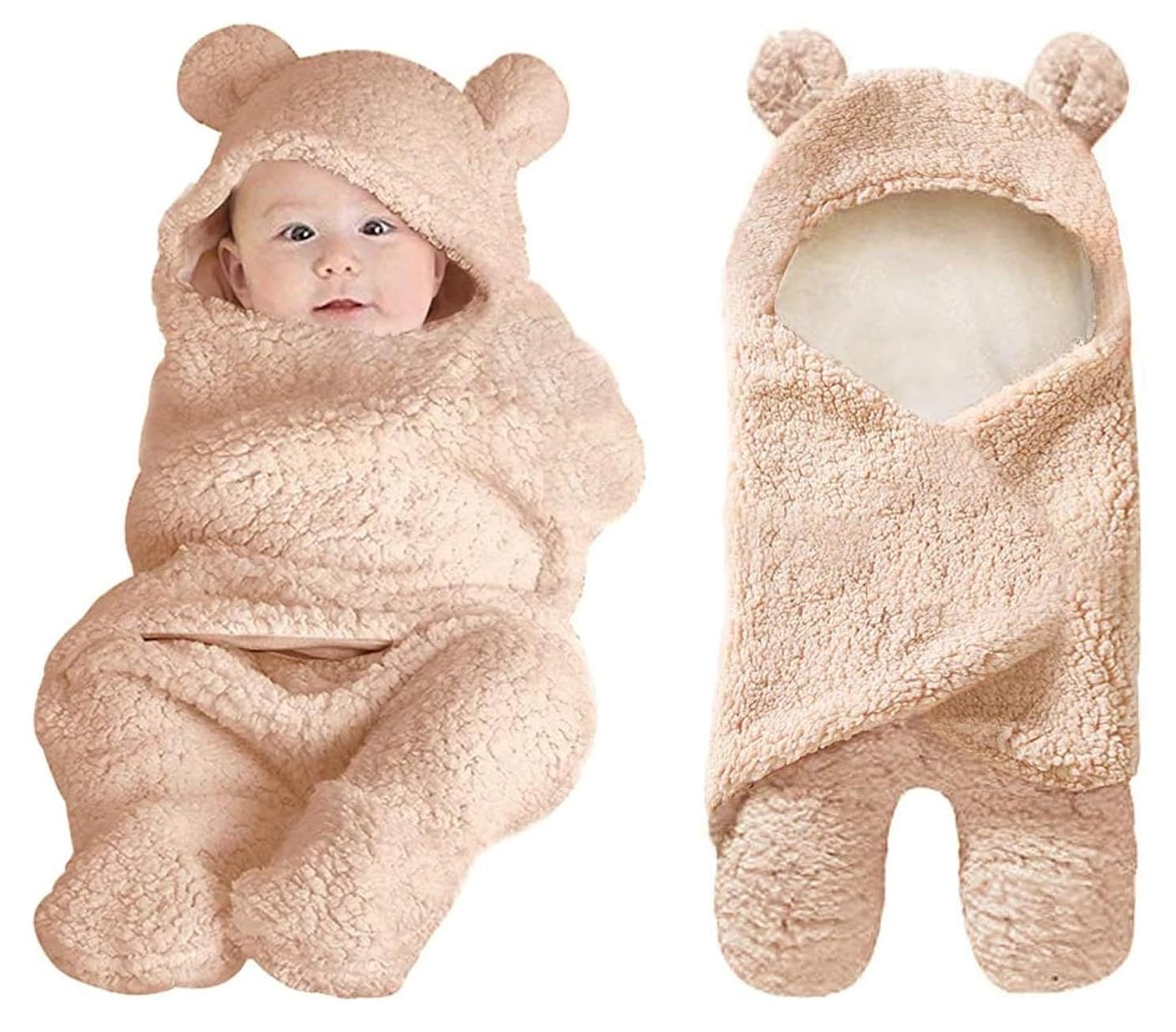 ELECDON Baby Swaddle Blanket, Ultra-Soft Plush Essential for Infants 0-6 Months, Receiving Swaddling Wrap, Ideal Newborn Registry and Toddler Boy Accessories, Perfect Baby Girl Shower Gift (Brown)