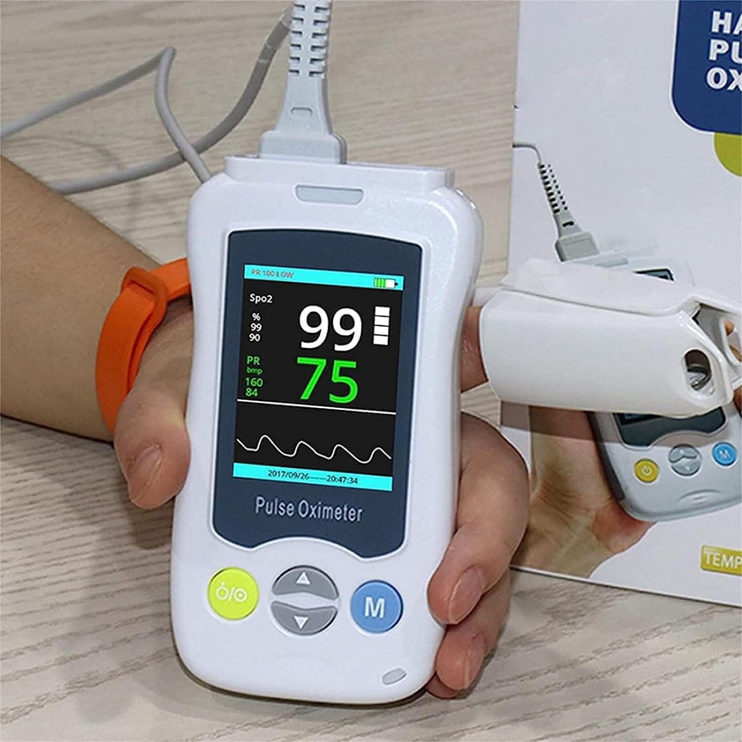 Oxímetro de Pulso Portátil, Dedo de Monitor de Oxígeno, Clip de Dedo Pulso de Pulso Monitoreo de La Frecuencia Cardíaca Del Corazón para El Hospital Familiar de Cuidado de Adultos para Adultos Y Niños