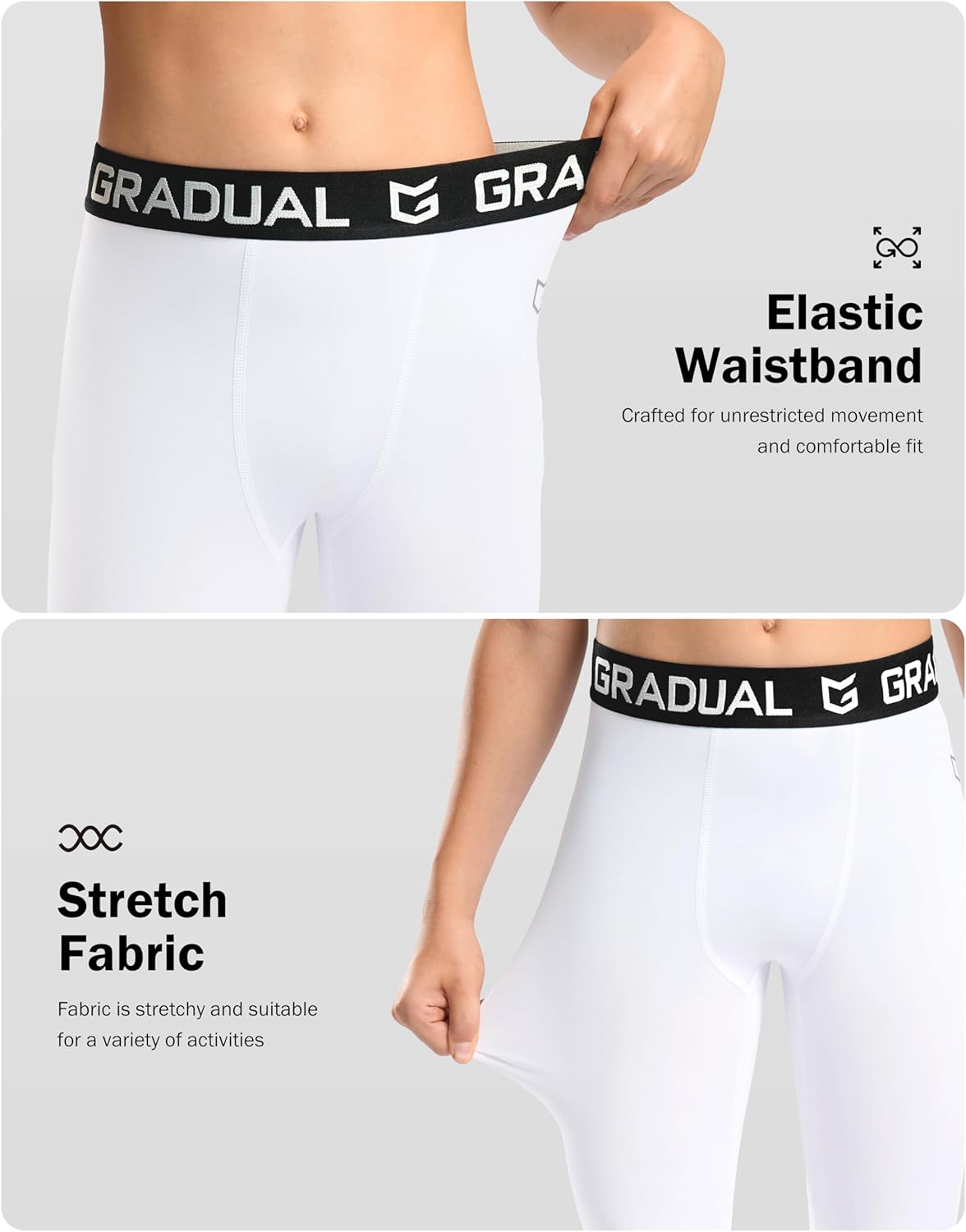 G Gradual Boys Compression Leggings Quick Dry Youth Basketball Football Pants Base Layer Sports Tights for Boys - Image 6