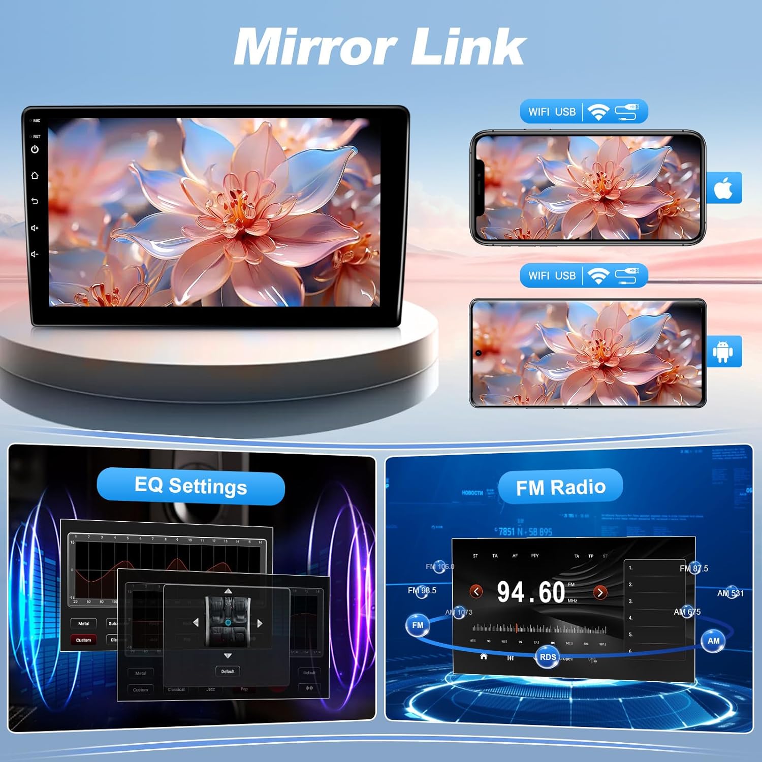 Leadfan Car Radio Stereo for Mazda 3 2009 2010 2011 2012 2013 Stereo Wireless CarPlay/Android Auto/Mirrolink 9 inch Touch Screen for Mazda 3 Head Unit/GPS/Bluetooth/FM/AHD Camera/Mic