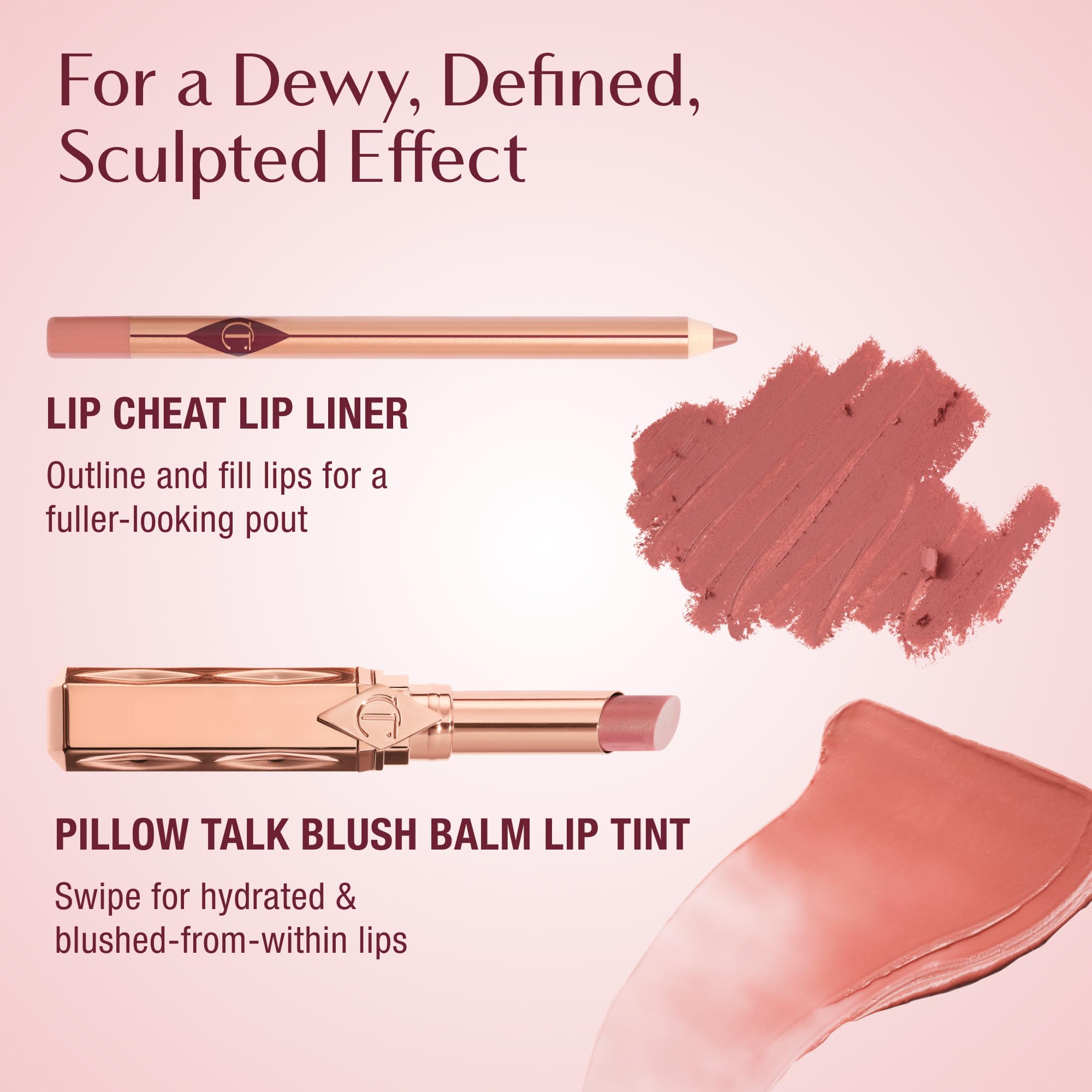 Charlotte Tilbury Pillow Talk Blush Balm Lip Tint Sheer 3-in-1 Lip Color