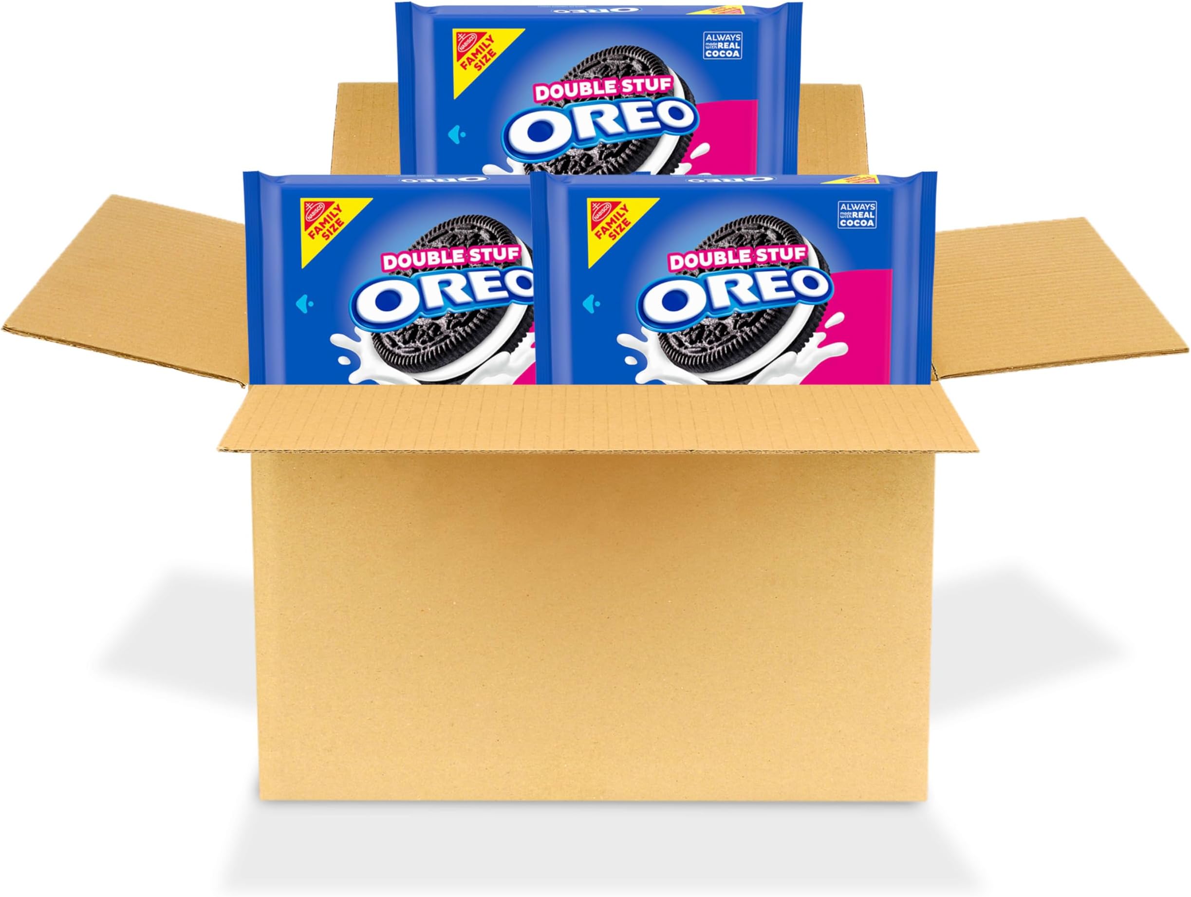 Double Stuf Chocolate Sandwich Cookies, Family Size, 3 Packs