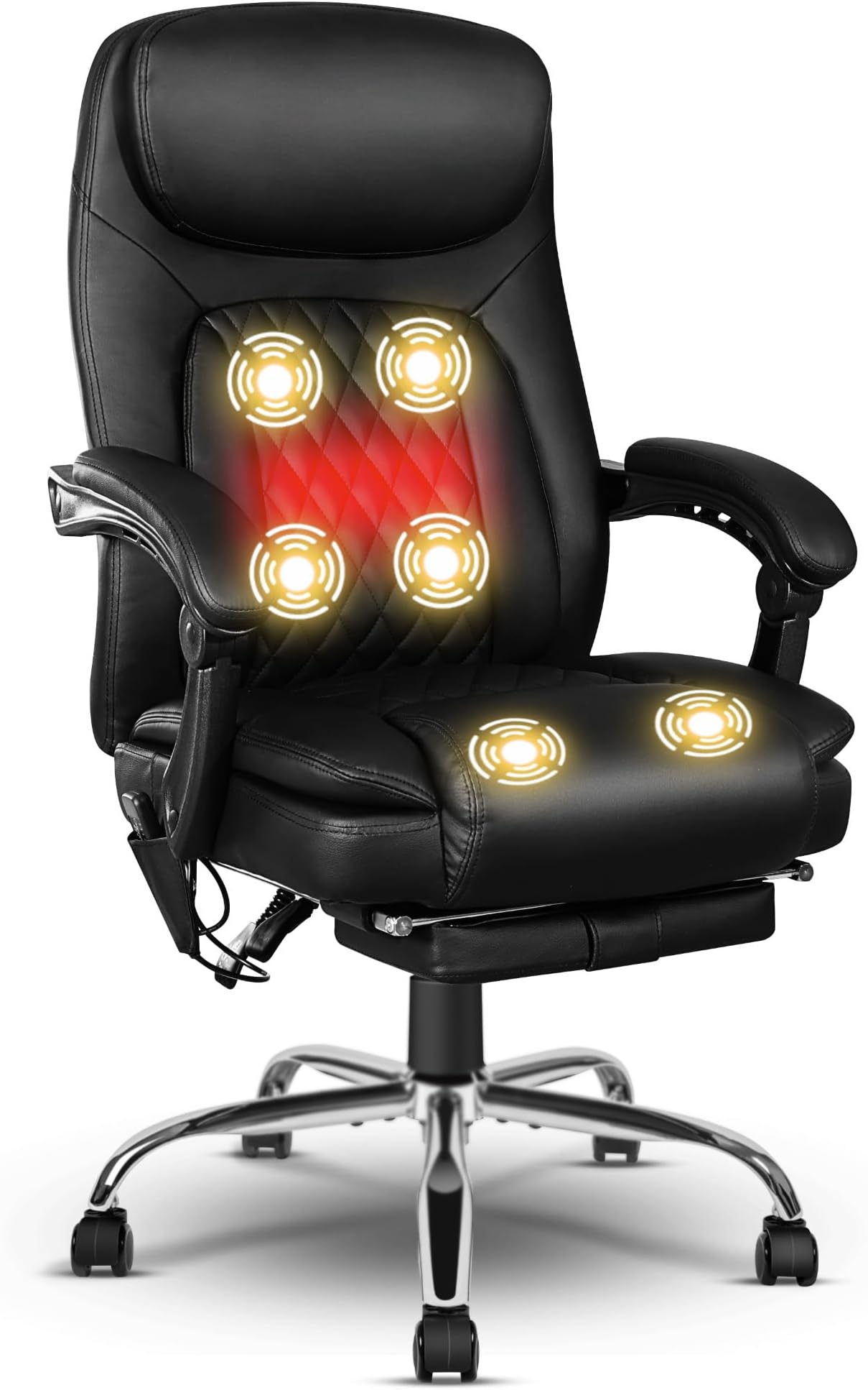 YODOLLA Ergonomic Reclining Office Chair, Heat & Massage High Back Desk Chair w