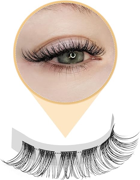 QUEWEL Individual Lashes 72 Pcs DIY Cluster Eyelashes C Curl 8mm Mega Matte Eyelashes Individual Volume False ELashes Soft & Light For Home Use(Flufy-C-8mm) - 3