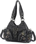 Angel Kiss Purses pour les femmes Petits Sacs à épaule Hobo Vagen en cuir multi-poches sac de pied avec fermeture éclair