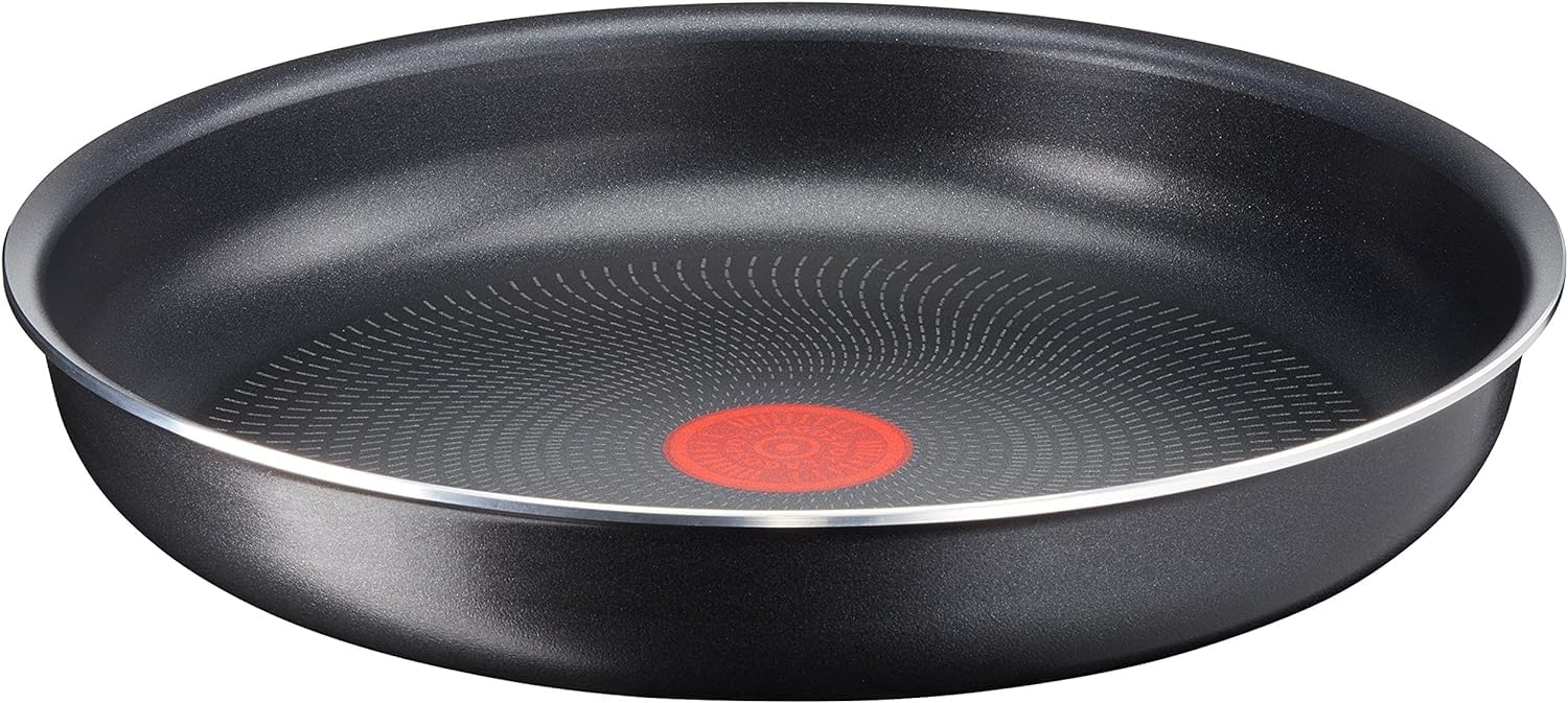 Lagostina Ingenio Essential Plus Padella Ø 28 cm, Padella Antiaderente in Alluminio per Gas e Forno, e anche in frigorifero, con Indicatore di Cottura Thermosignal, Utilizzabile con Manico Removibile