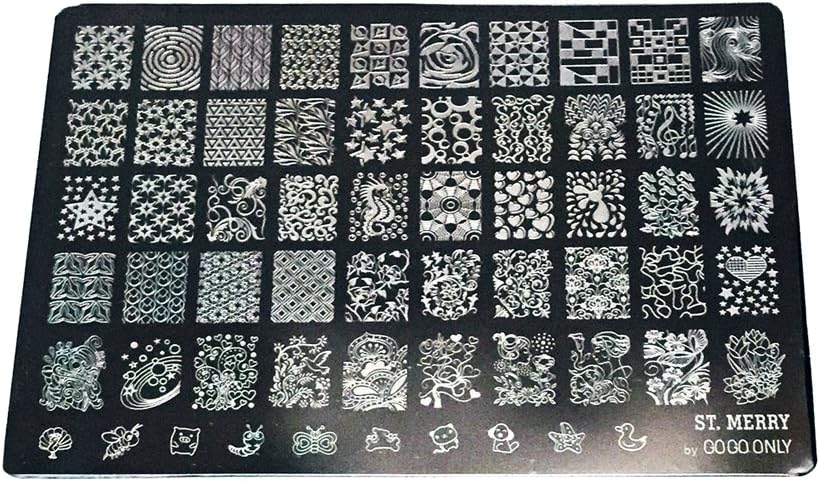 Nail Art Stamp Plate Collection St. Merry - Huge Size Stamping Image Plates Manicure Nail Designs DIY-BH000462