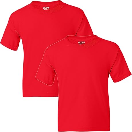 Youth Red Shirt: Stay Cool and Comfortable with DryBlend T-Shirt, Style G8000B