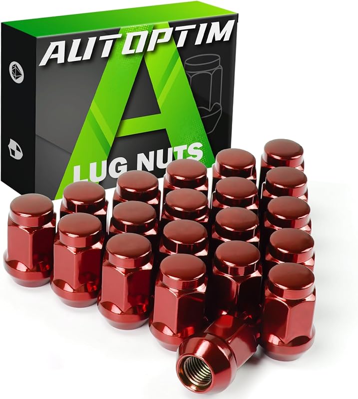 AUTOPTIM Tuercas M12 x 1,5 – 20 tuercas rojas de extremo cerrado, hexagonal de 3/4"(19 mm) | Repuesto para Ford Fusion Focus Escape, Chevy Equinox Malibu, Jeep Compass Patriot, Honda Accord Civic rueda de repuesto