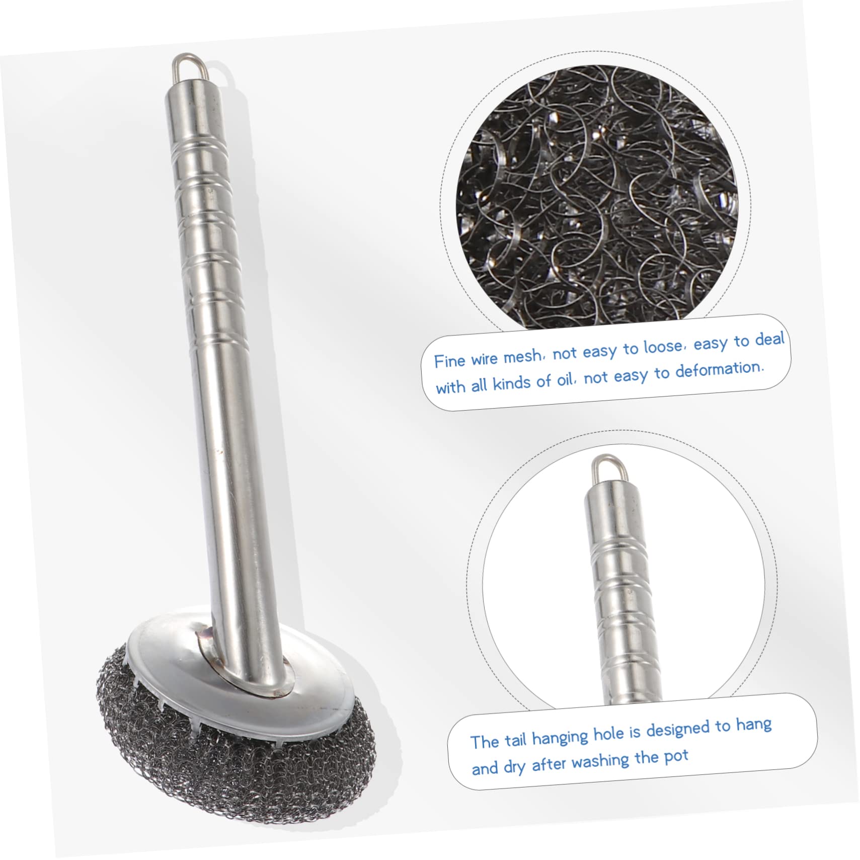 3 Piezas Cepillo de Bolas de Acero Limpieza de Bolas de Alambre Equipo Kitchen Cleaner Dish Brush Esponja Limpieza Limpiador de brochas Limpiador de Platos Cepillo de Cocina Silver Genérico