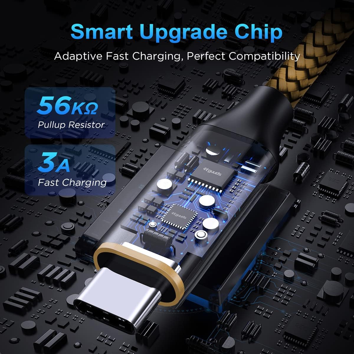 etguuds 6ft USB A to USB C Cable, 2Pack Fast Charging Cord Type C Charger image 2