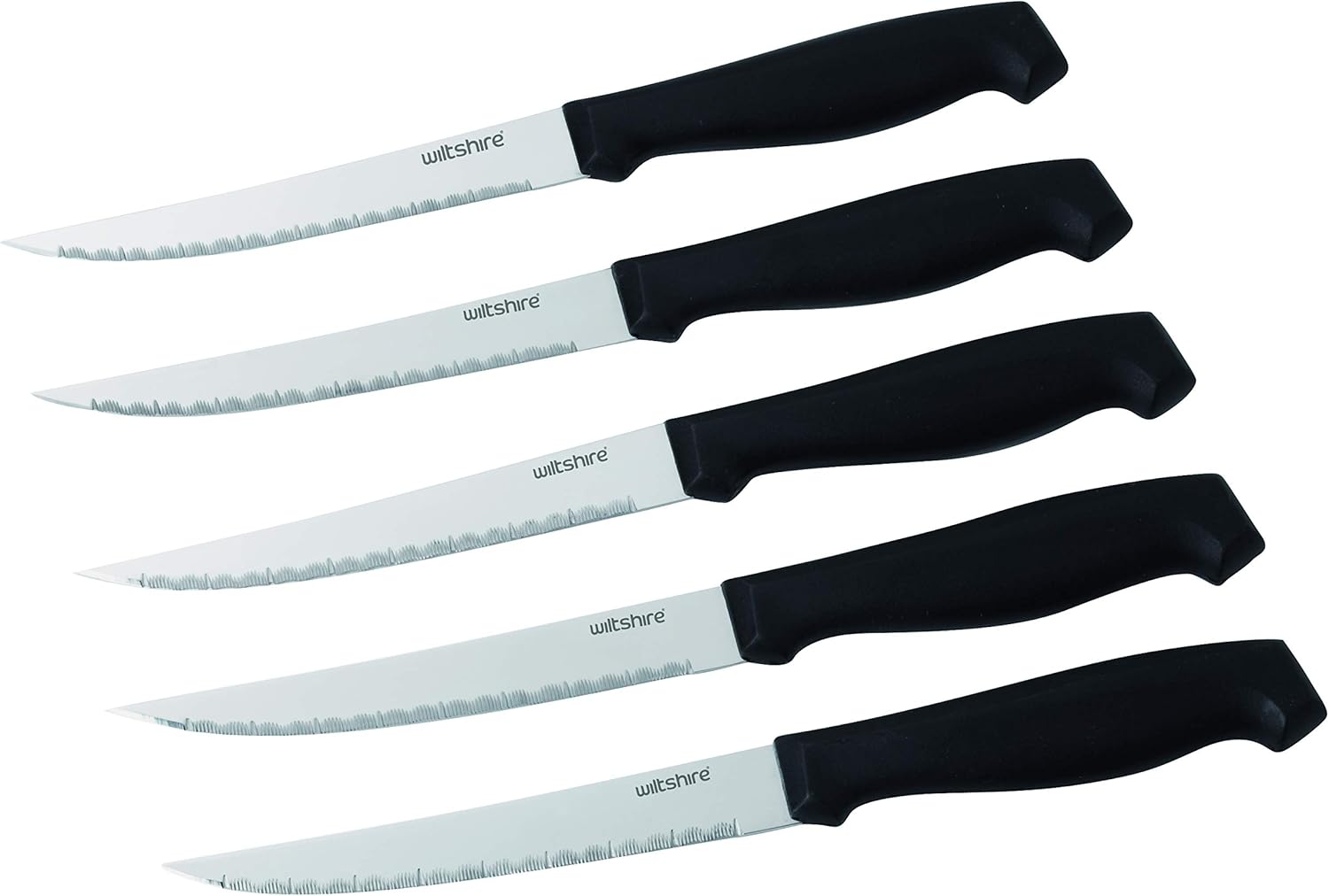 Wiltshire Laser Steak Knife Box, 6 Piece, Kitchen Knife Set, Silver