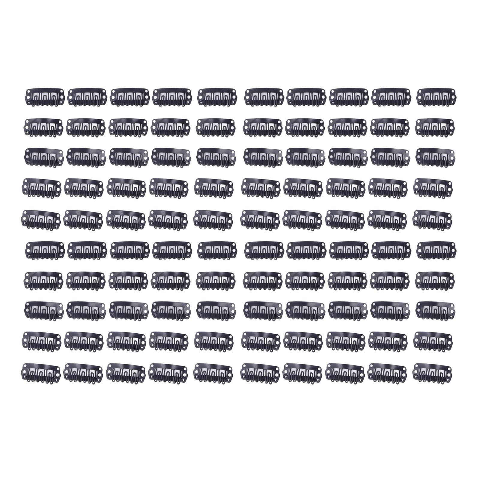 100 Pieces Wig Clips U Shape Metal Clips With Soft Rubber 6 Teeth Hairpiece Wig Clip for Wig Clips to Sew in Wig Clips to Secure Wig Hair Clips for Wigs Snap Clips