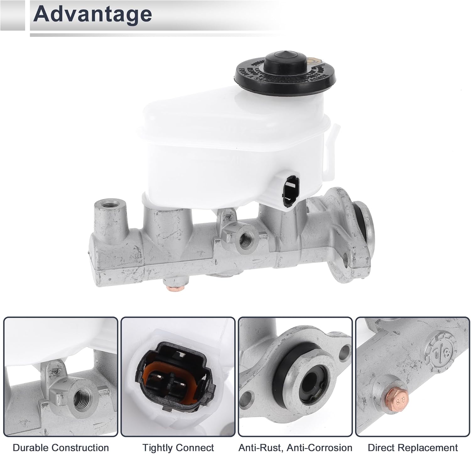 Engine Compartment Brake Master Cylinder for Toyota Corolla Ae101 Ae111 1993-1995 Durable Hydraulic Master Cylinder No.4720112870 with Reservoir 1 Pcs