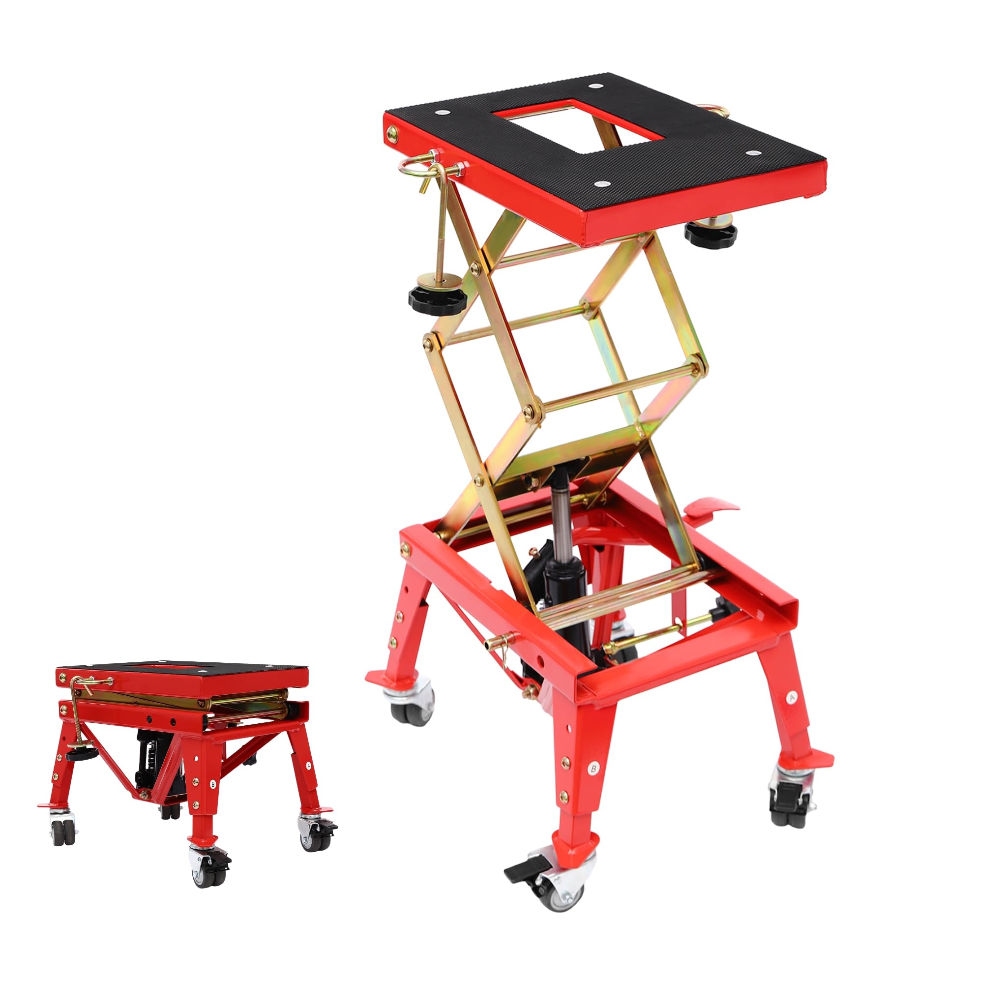 Plataforma elevadora hidráulica de motocicleta, elevador de montaje de motocicleta, elevador hidráulico con ruedas, plataforma de motocicleta para reparación de automóviles taller de
