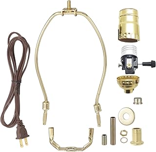 B&P Lamp® Brass Plated Finish Table Lamp Wiring Kit with a 10 Inch Harp ...