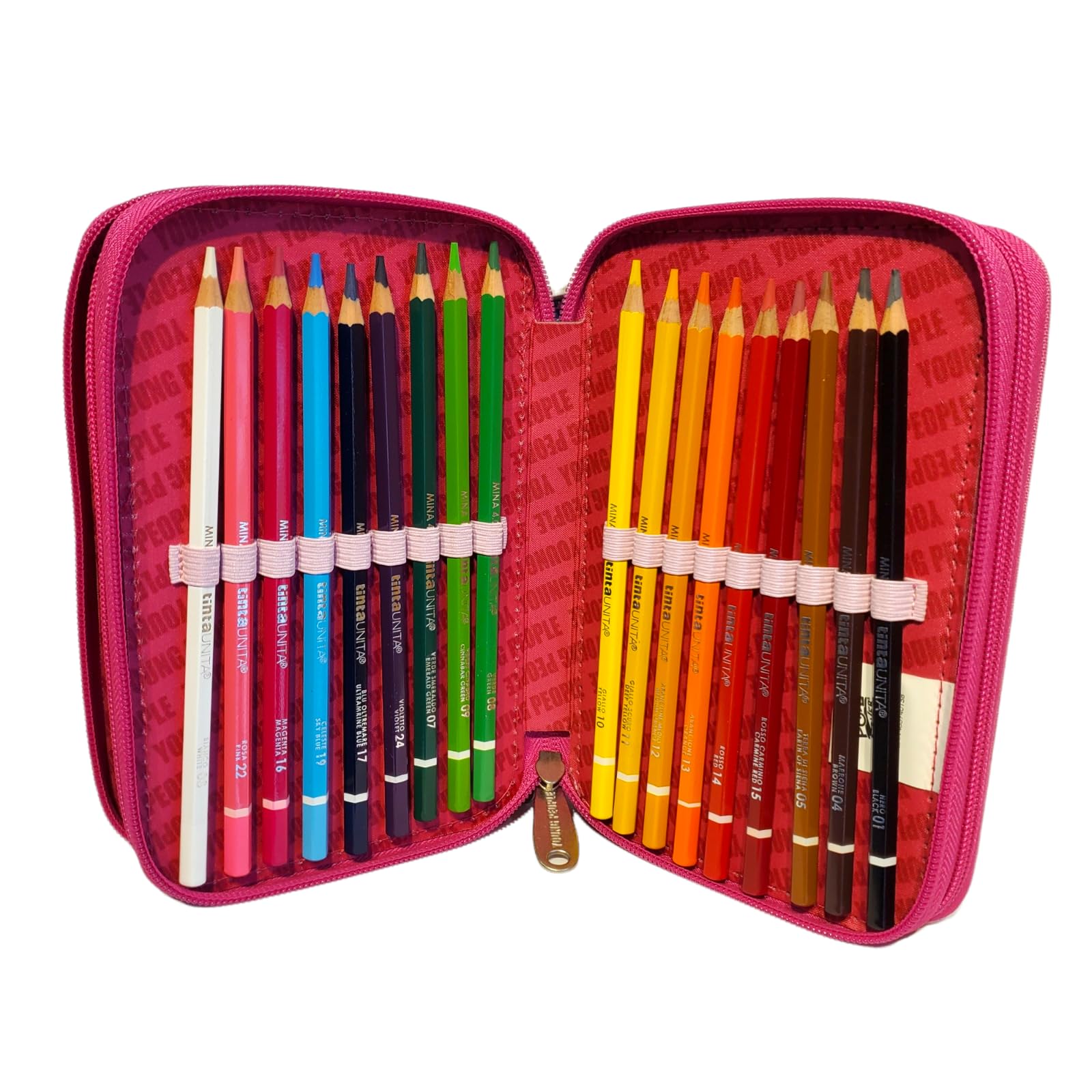 Estuche escolar pool Over Yung Girl Kiss Me Baciami con purpurina rosa fucsia 3 plantas + estuche con cremallera + regalo llavero lentejuelas y bolígrafo de colores, multicolor, standard, Estuche