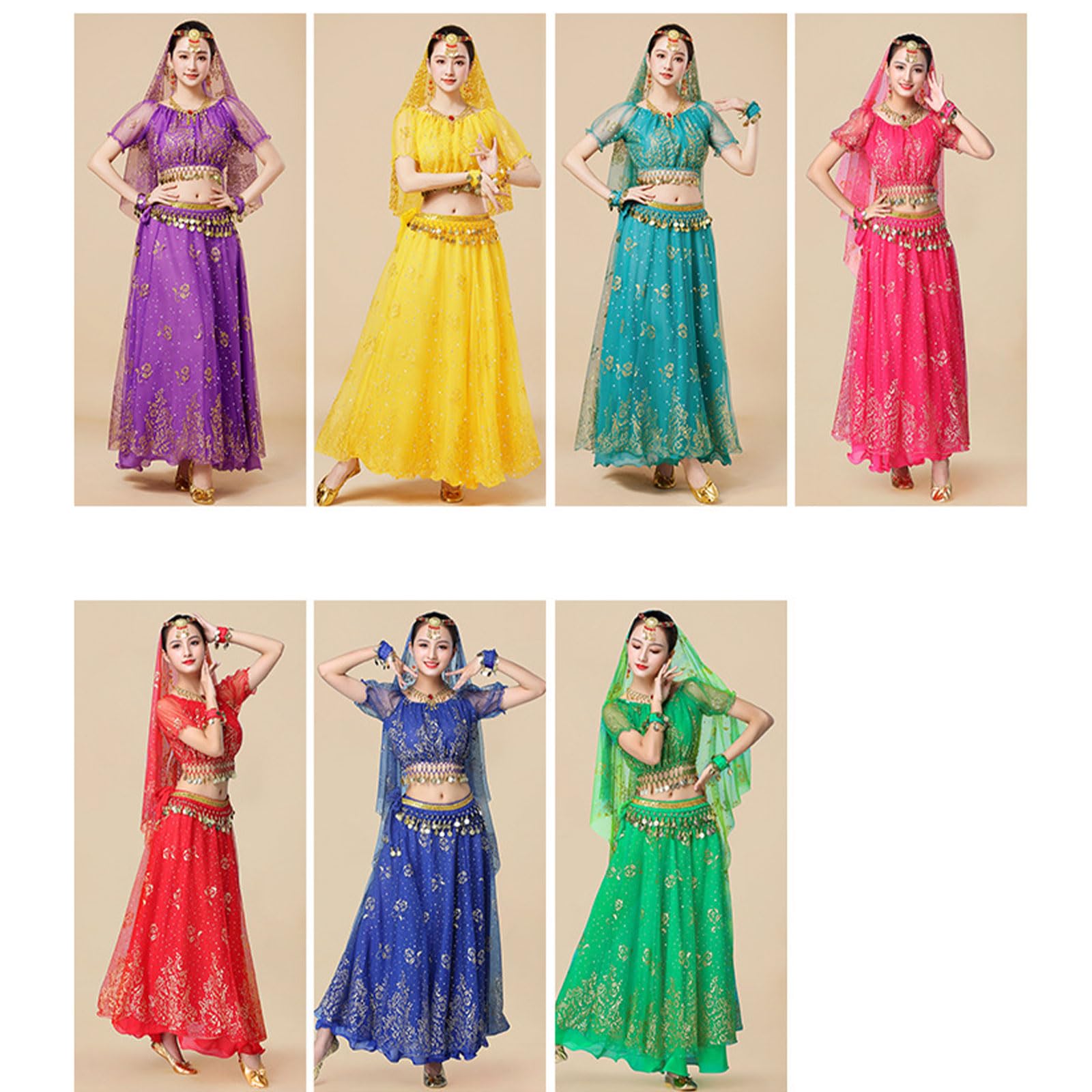 Costume da Principessa Araba da Donna, Costume per Halloween, Cosplay, Danzante Orientale, 8 pezzi