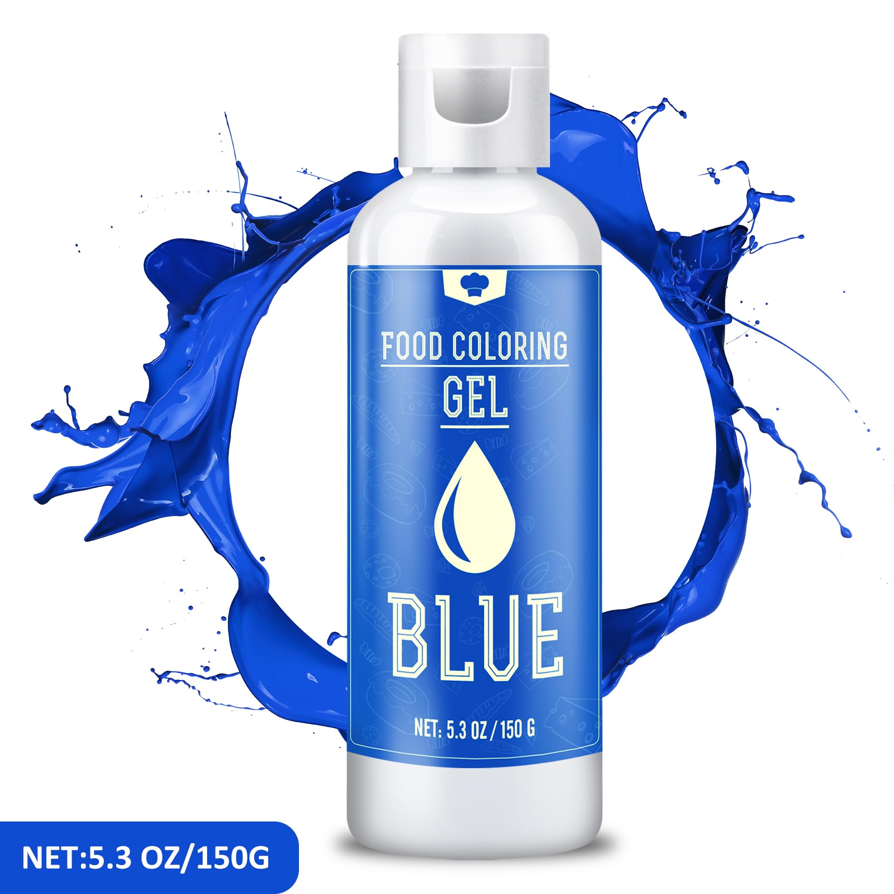 Gel Food Coloring - 5.3oz Vivid Food Coloring Gel for Baking, Cake Decorating, Icing, Cookie, Fondant and Macaron - Tasteless Food Color Dye for Frosting, Easter Egg, Soap Making and Crafts (Blue)