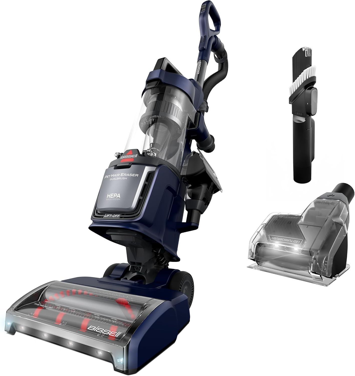 Aspiradora Vertical con Tecnología DualBrush, Filtro HEPA y Luz