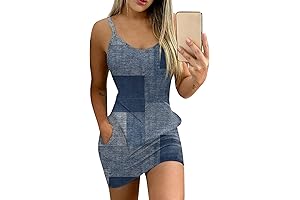 Off-Shoulder Spaghetti Strap Dress with Pockets