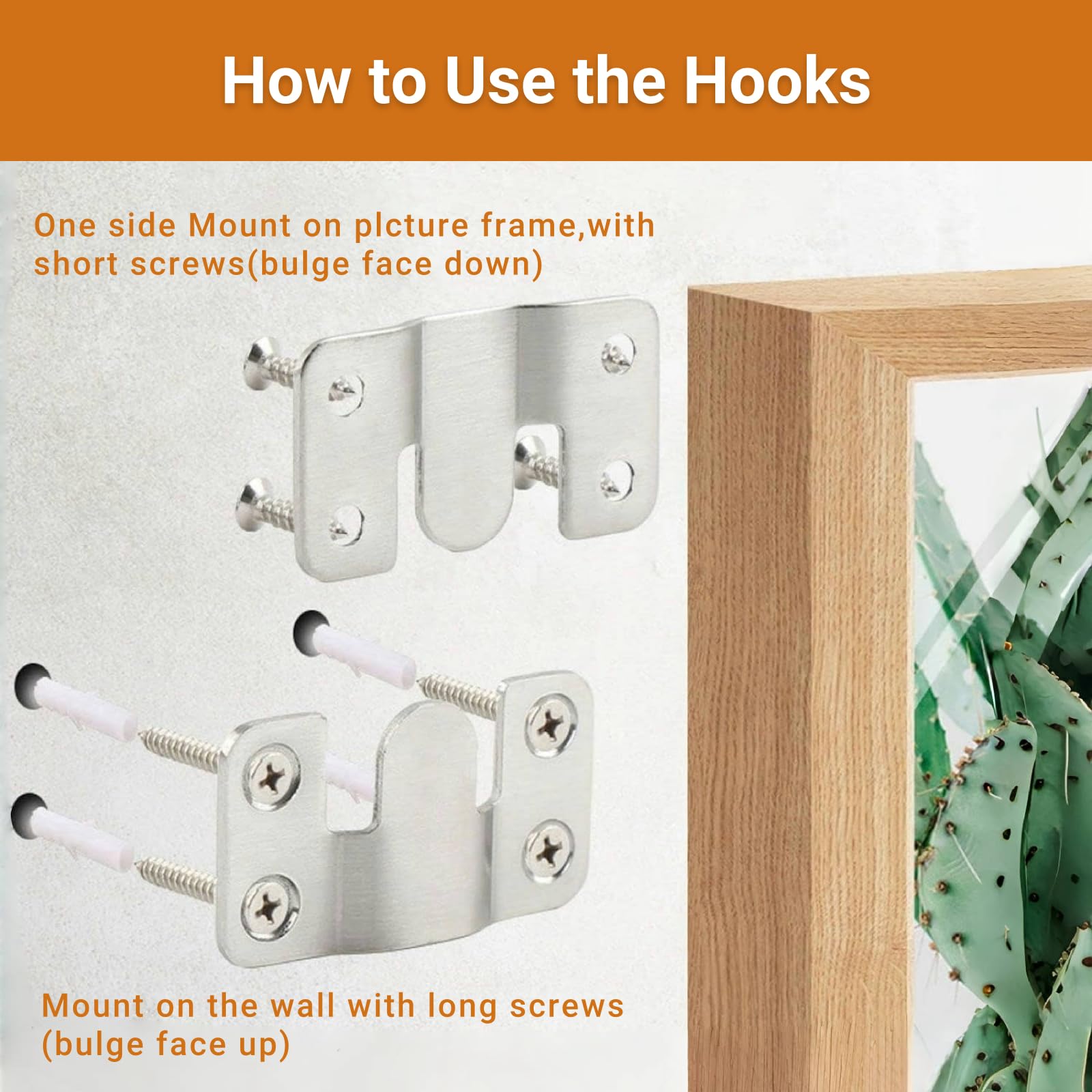 8 PCS Flush Mount Brackets, Concealed Headboard Wall Fixings Brackets, Heavy Duty Stainless Steel Concealed Interlocking Z Clip Wall Fixings For Headboards Mirrors Pictures Frames Art Hanging - View #13