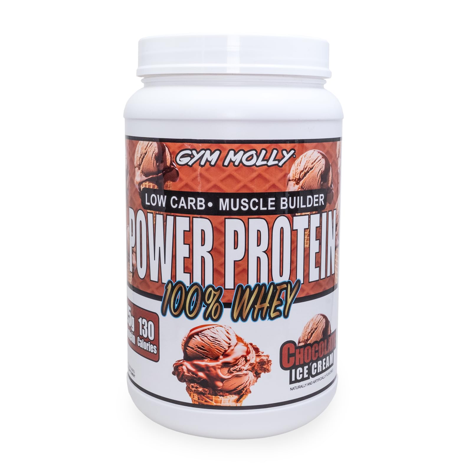 Gym Molly Power Protein Powder, 100% Whey Protein Isolate, 25g of Protein, 5.5g BCAAs, Fast Absorbing - Ready to Give You Fuel Around The Clock - 2lbs, Chocolate Flavored