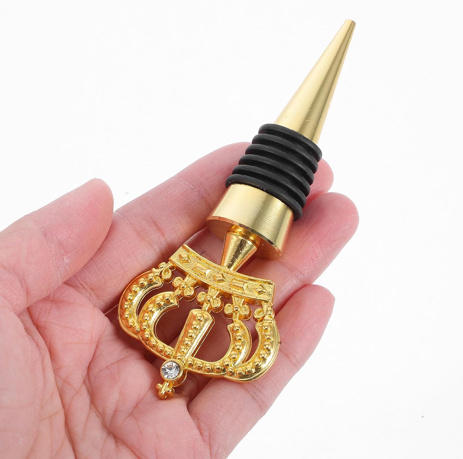 Decorative Royal-style Wine Stopper Seal Plug for Wine and Beer Bottles Golden Alloy Stopper for Birthday Parties Weddings and Gatherings