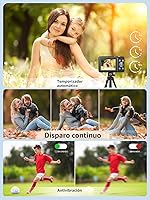 Vista 4 de Cámara digital, FHD 1080P Cámara digital de apuntar y disparar con zoom de 16X antivibración, tarjeta de 32 GB, cámara pequeña compacta para niños