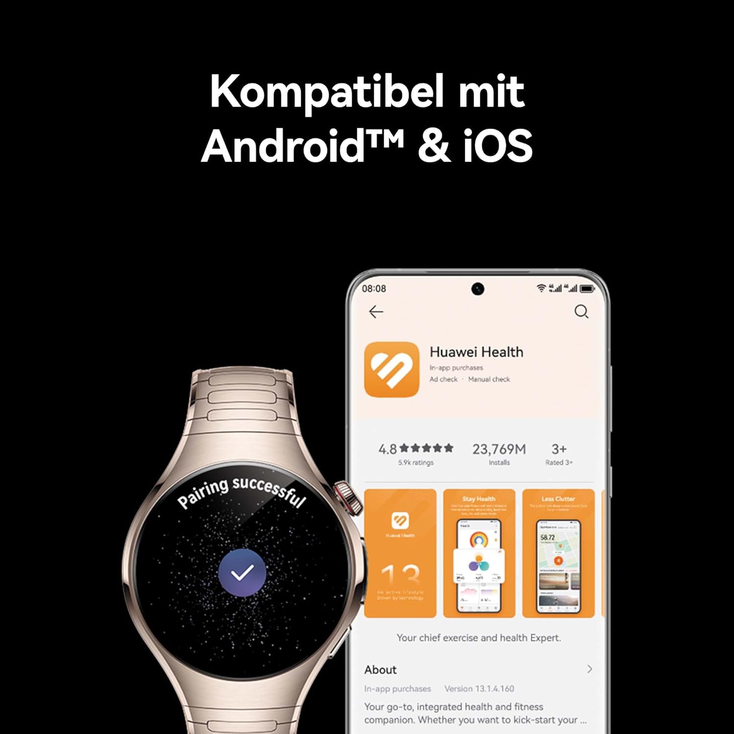 HUAWEI Watch 5 Smartwatch+Sound Joy 2, Health Glance, 5ATM Wasserdicht, GPS, SpO2 an der Fingerspitze, Kompatibel mit Android™ & iOS, Saphirglas, 30 Monate Garantie, 46mm, Silber - Image 7