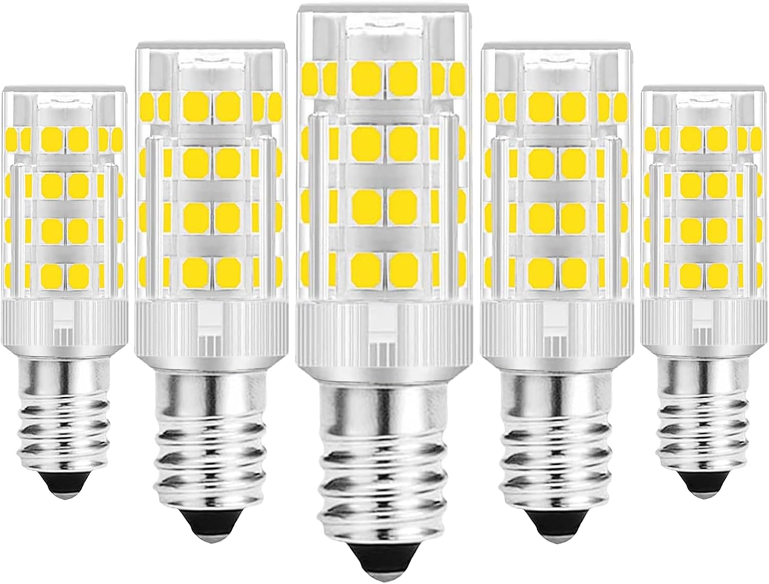 (5 Pack) E14 LED Bulbs Dimmable,4W 120V 350LM T4 40W Halogen Bulbs Equivalent Daylight White 6000K,E14 European Base Bulb,Turkish Lamp Bulb Replace,for Cooker Hood,Sewing Machine,Refrigerator.