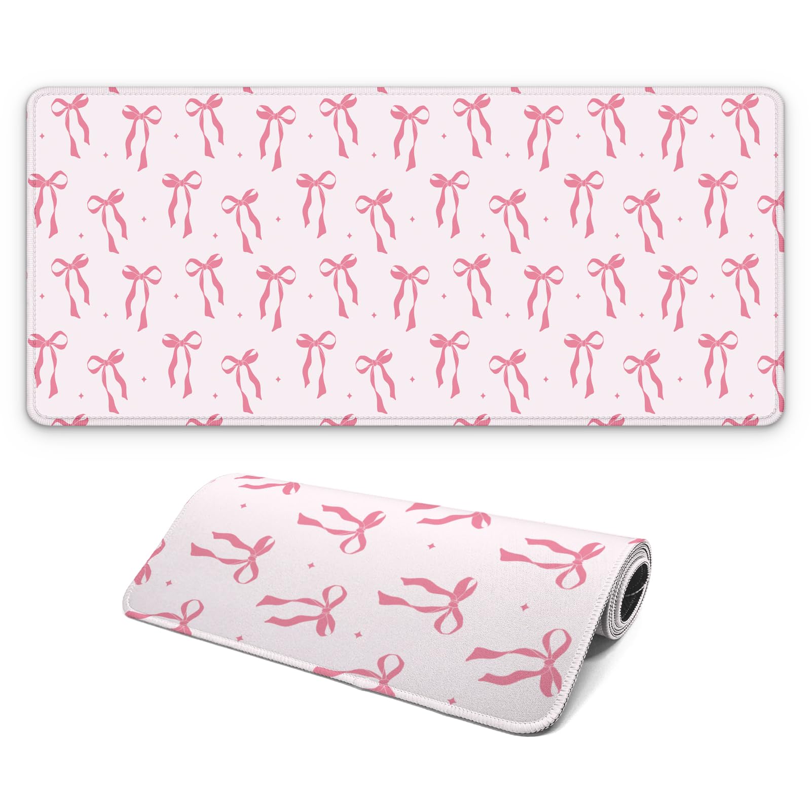 FTSYAD Large Computer Mouse Pad with Non-Slip Base for Desktop, Cute Gaming Mouse Mat with Stitched Edges, Long Extended Anime Mousepad for Laptop,