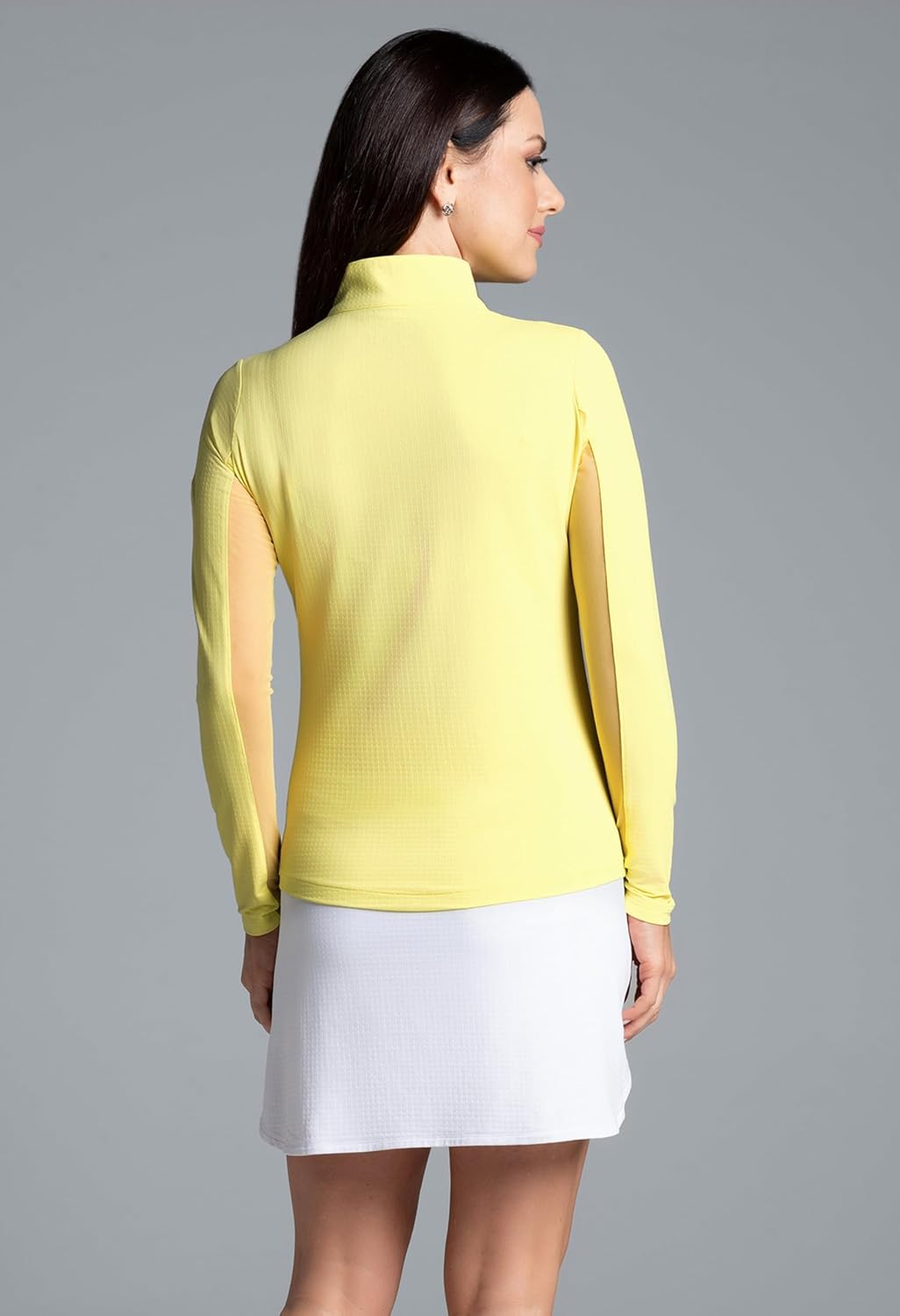 IBKUL Athleisure Wear Sun Protective UPF 50+ Icefil Cooling-Lucky Charm Print Long Sleeve Mock Neck Top-10176 - Image 3