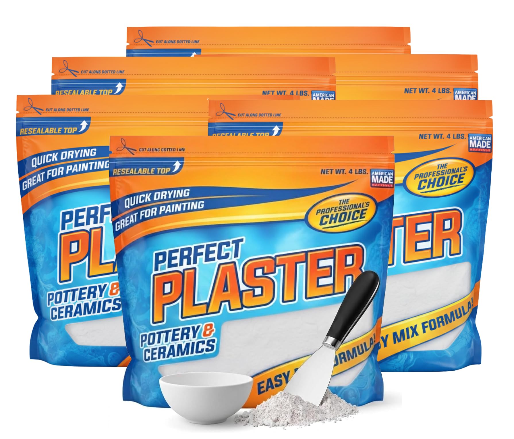Perfect Plaster for Pottery &amp; Ceramic Slip Casting Molds, 6 x 4 lb Bags